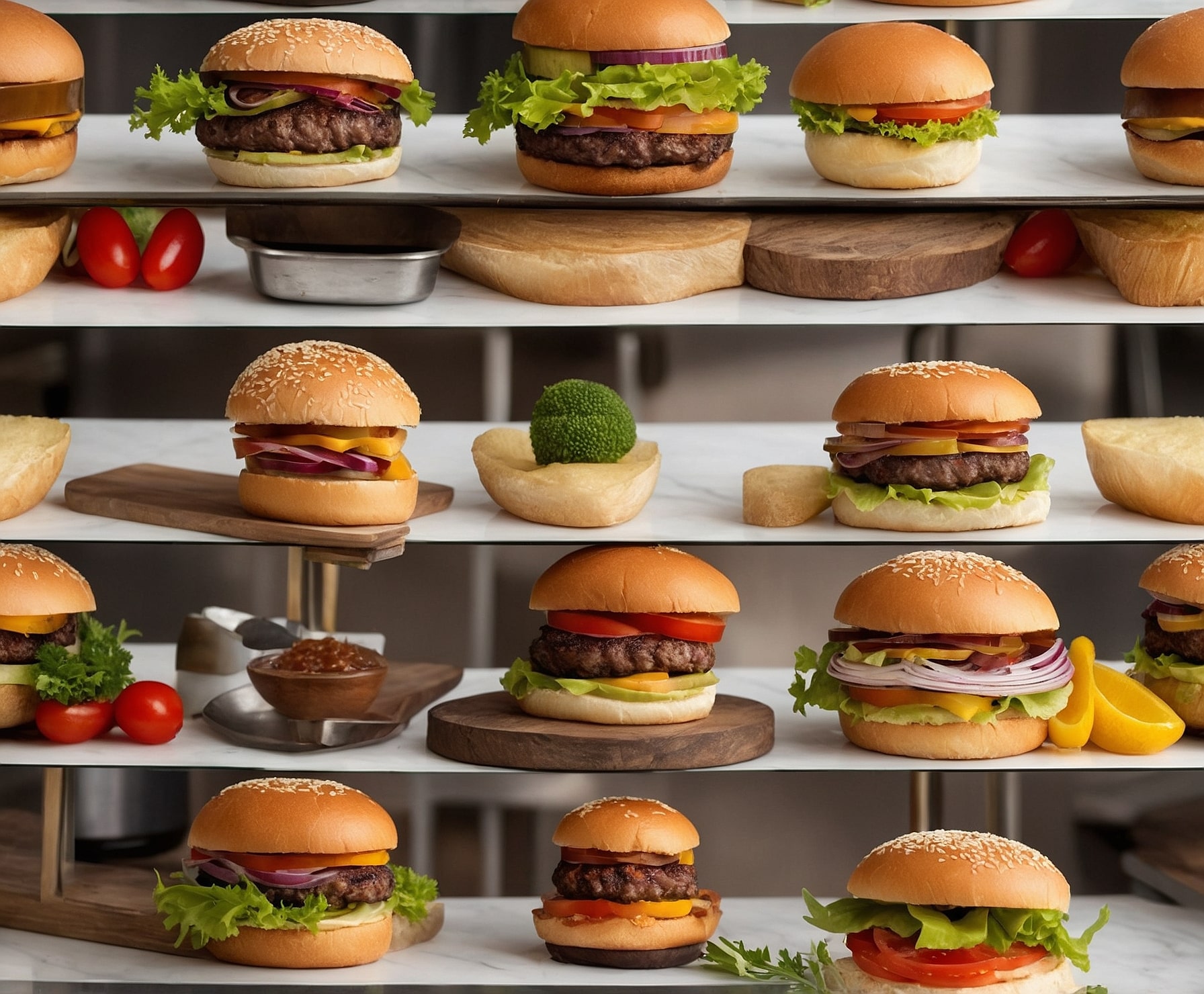 Hamburguesa gourmet con ingredientes frescos.