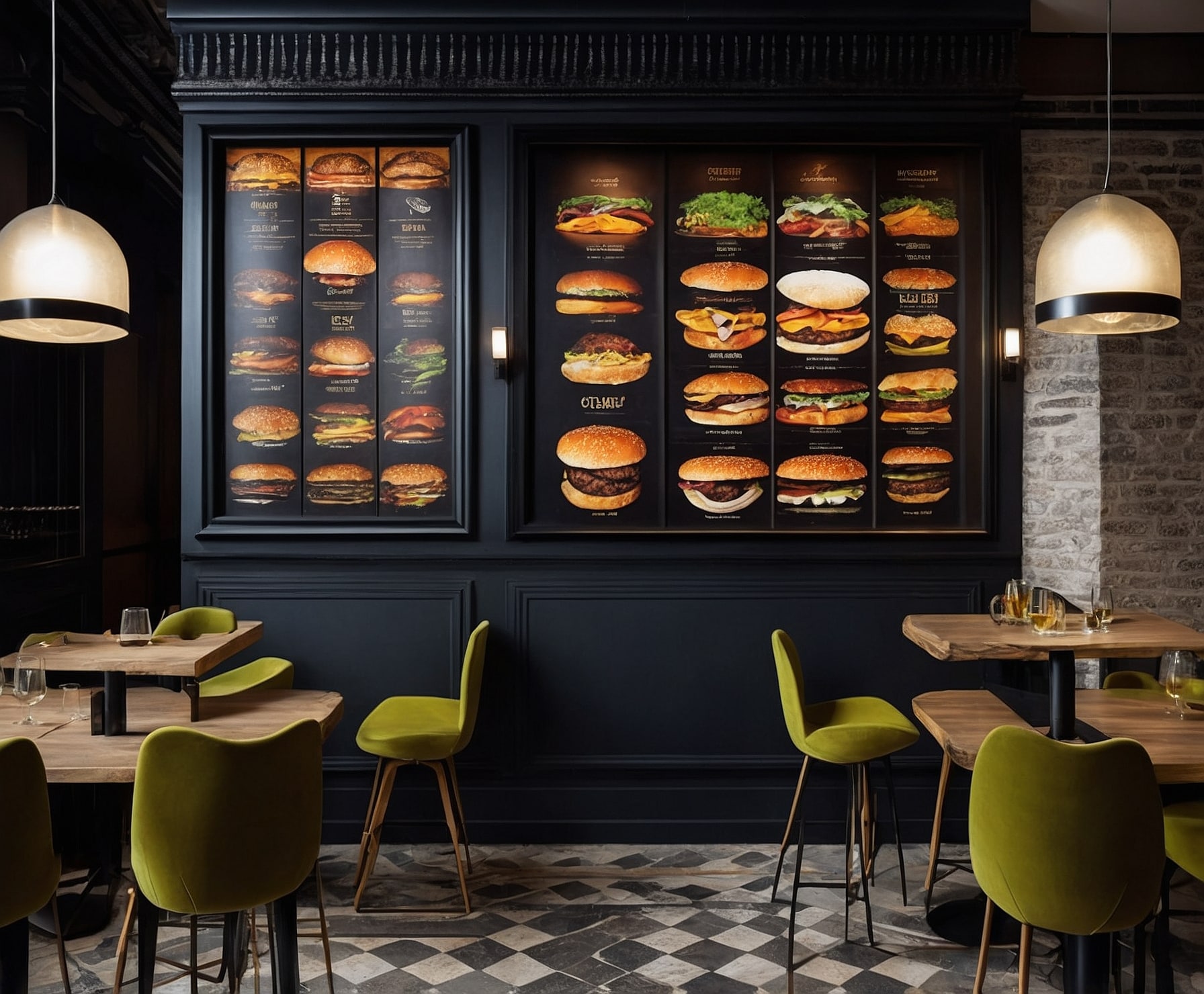 Hamburguesa artesanal gourmet con ingredientes frescos